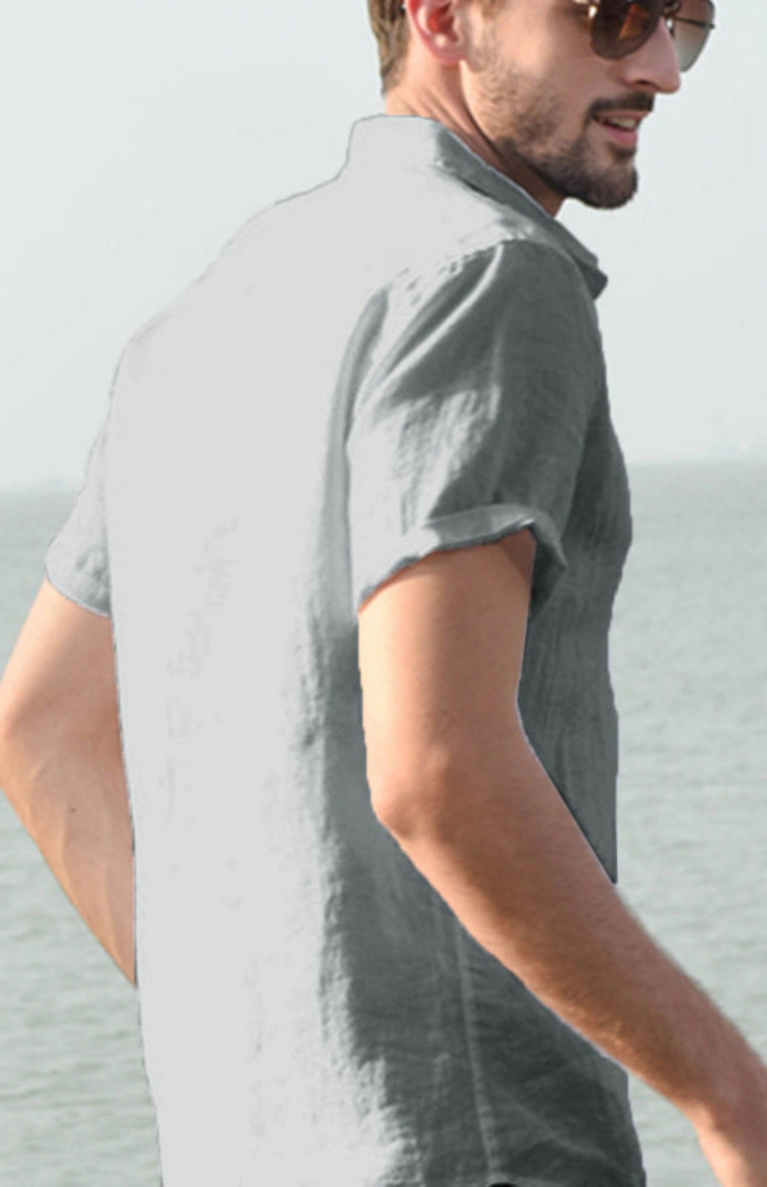 gray shirt
