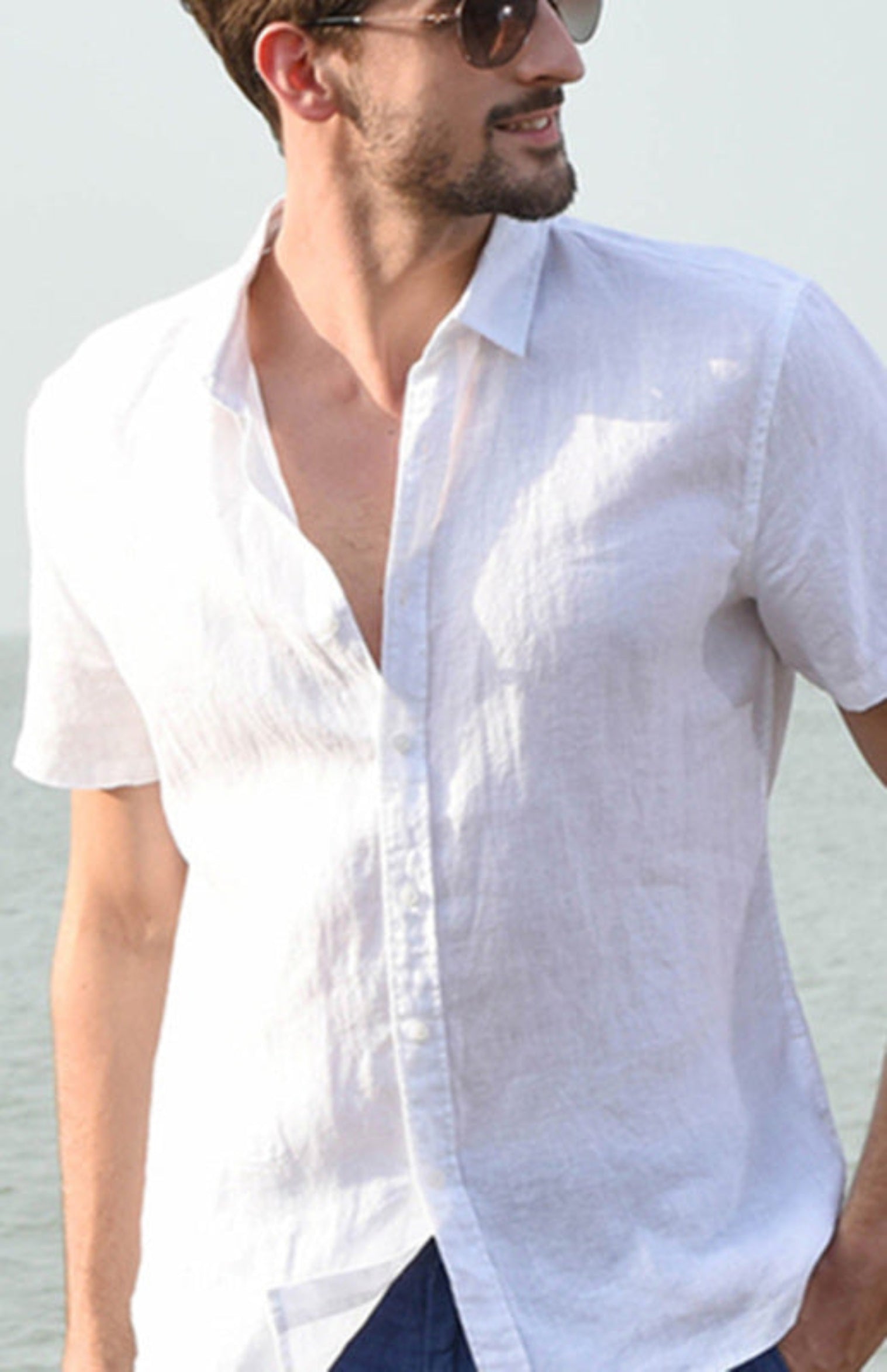 white linen shirt