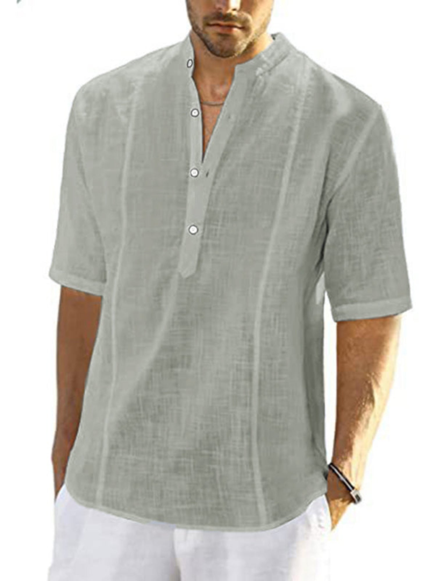 gray shirt