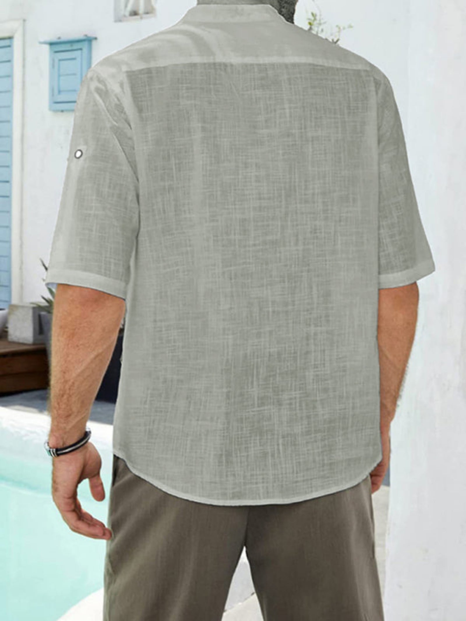 gray shirt