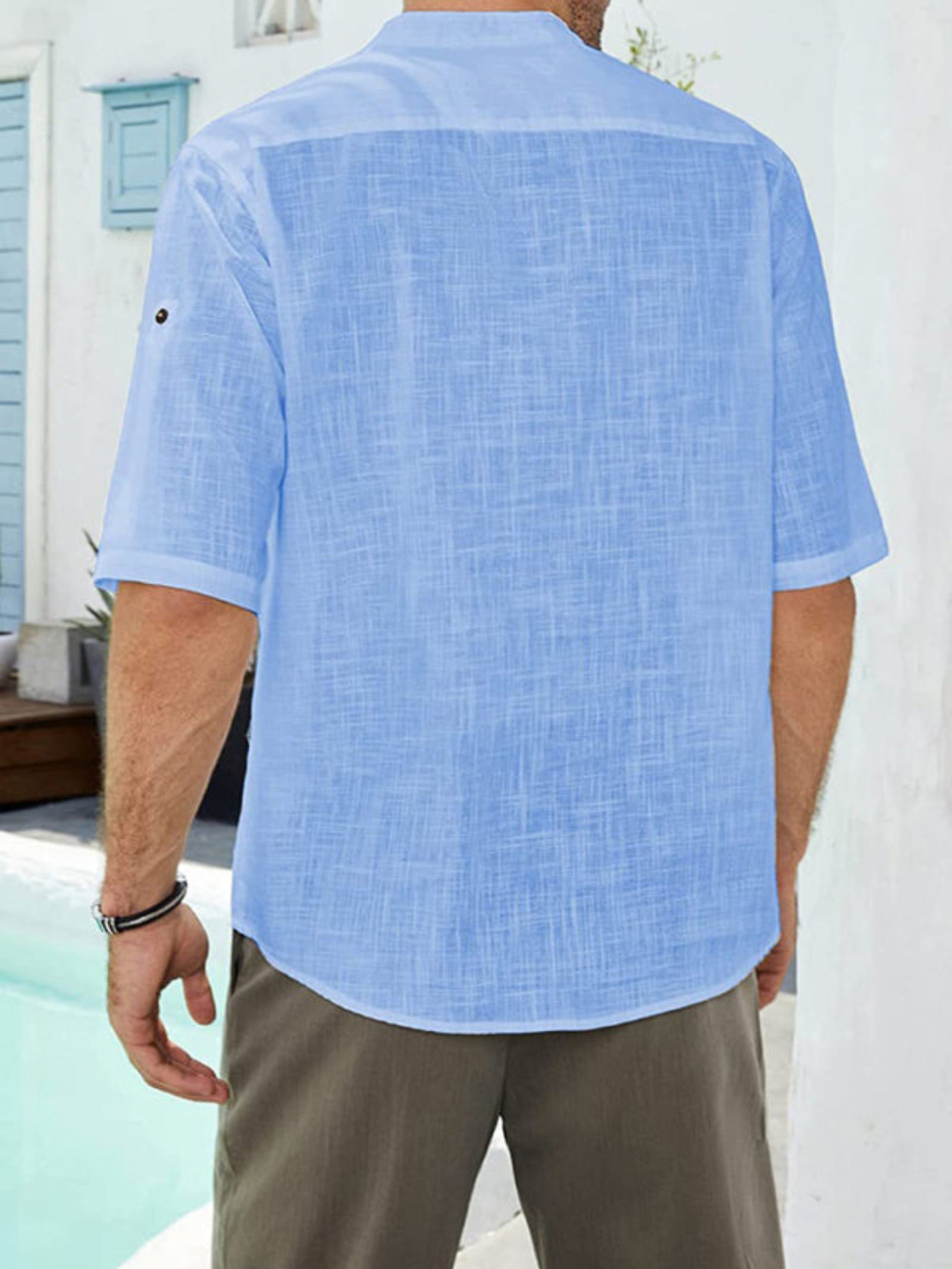 blue shirt