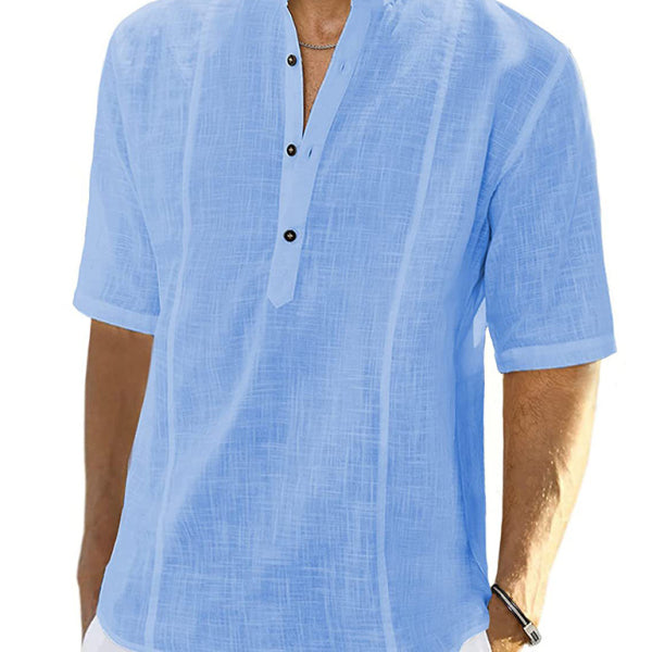 Casual Linen Shirt With Long Sleeves