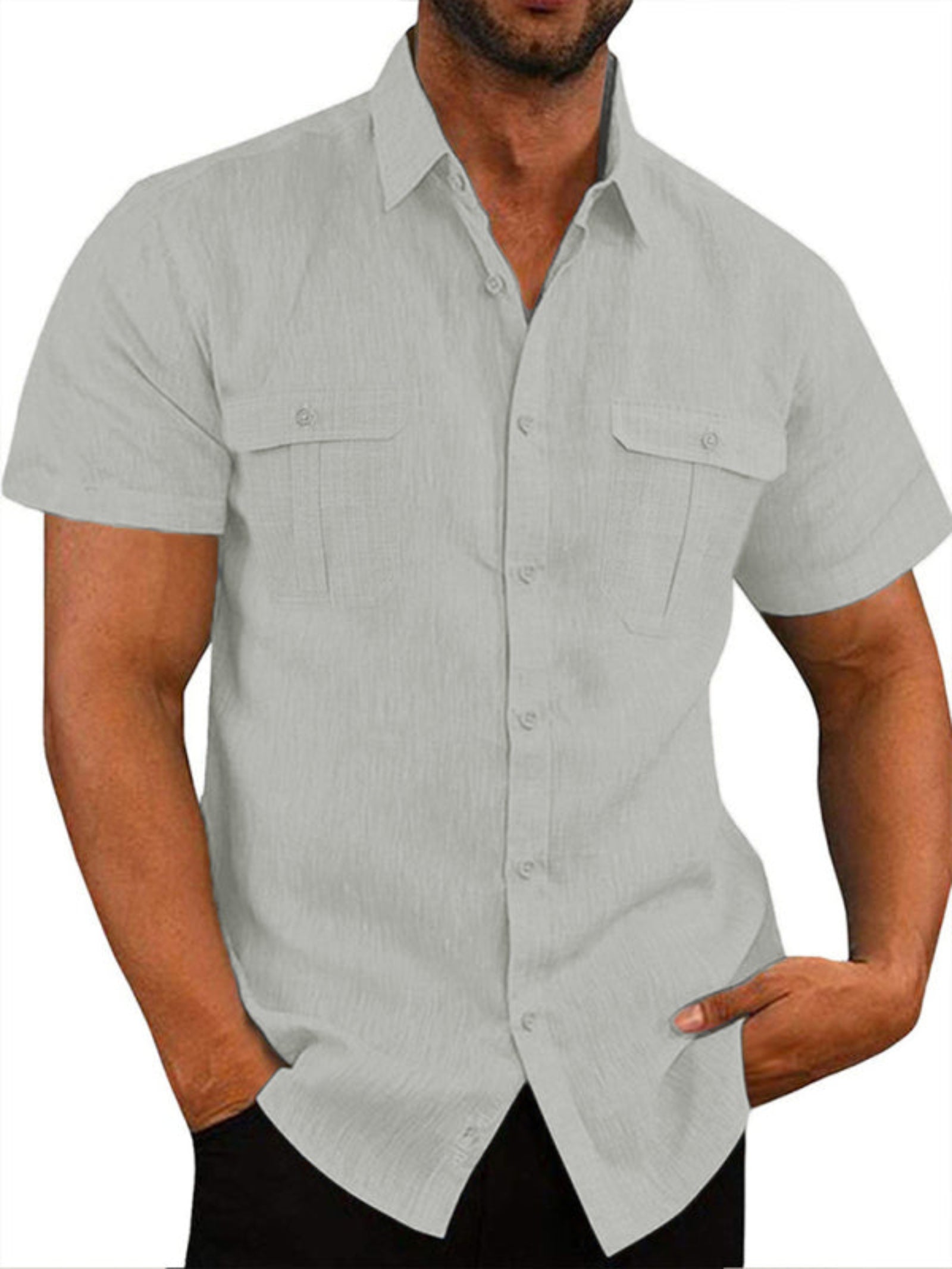 gray shirt