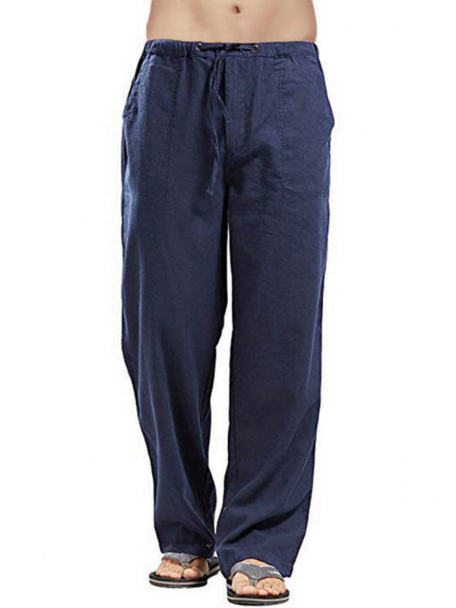 Woven Linen Casual Trousers