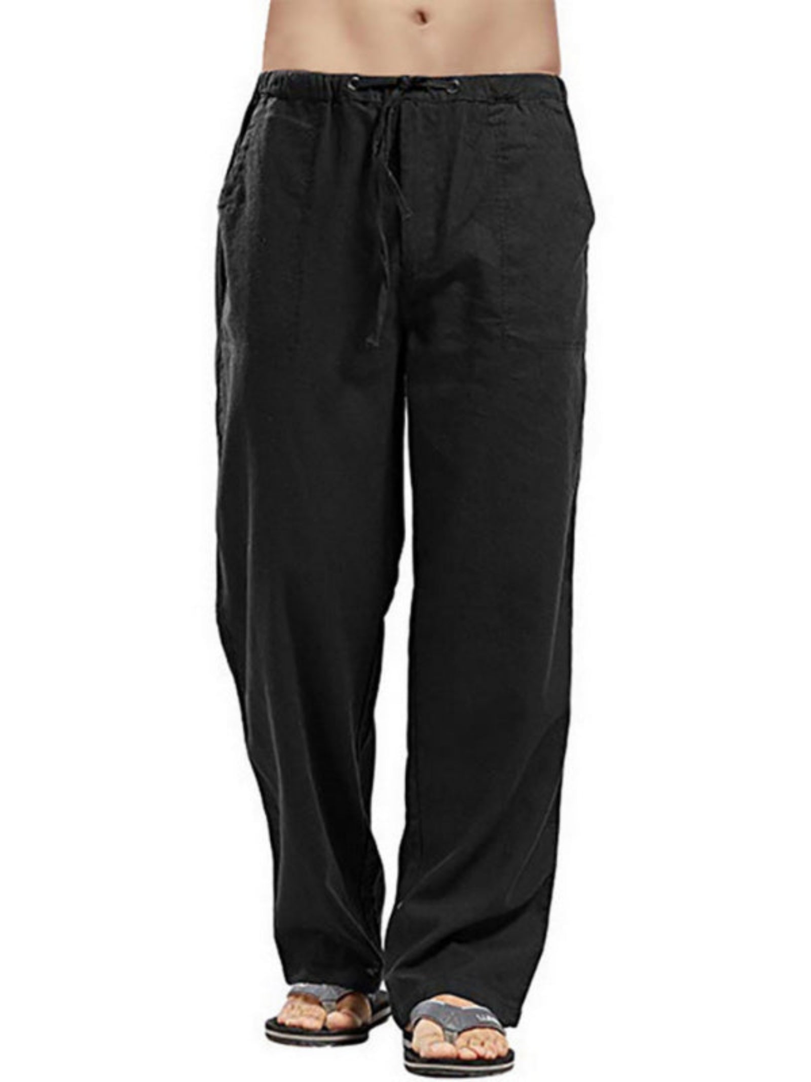 Woven Linen Casual Trousers