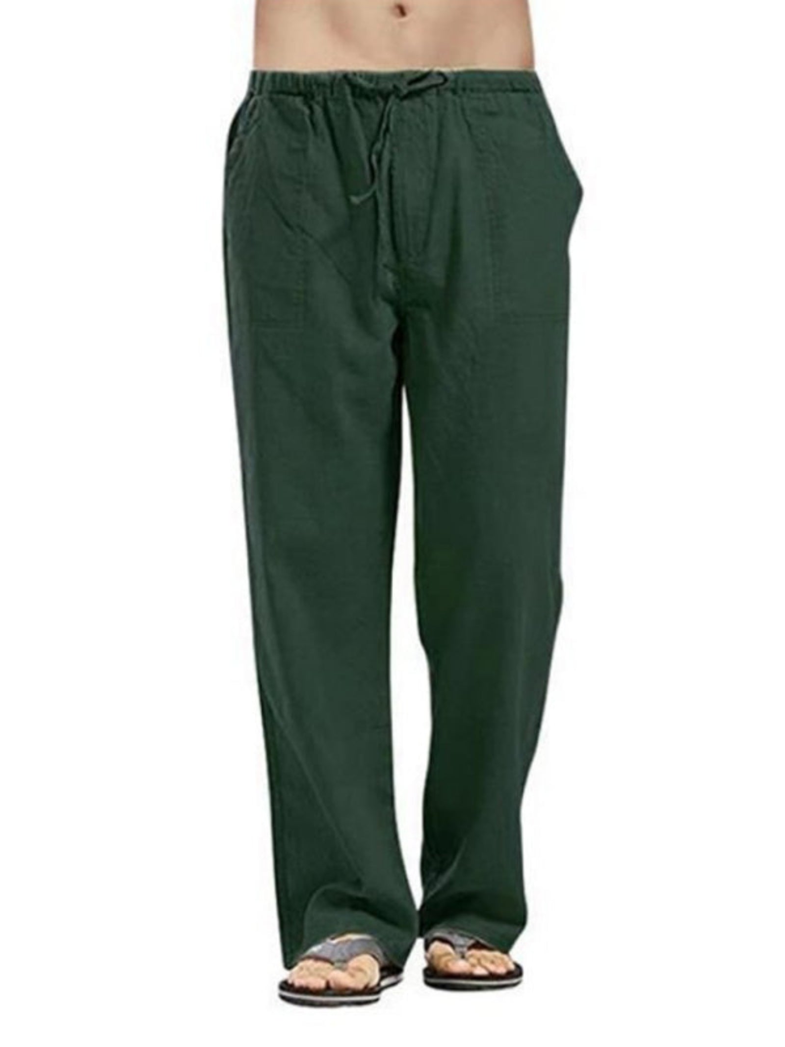 Woven Linen Casual Trousers