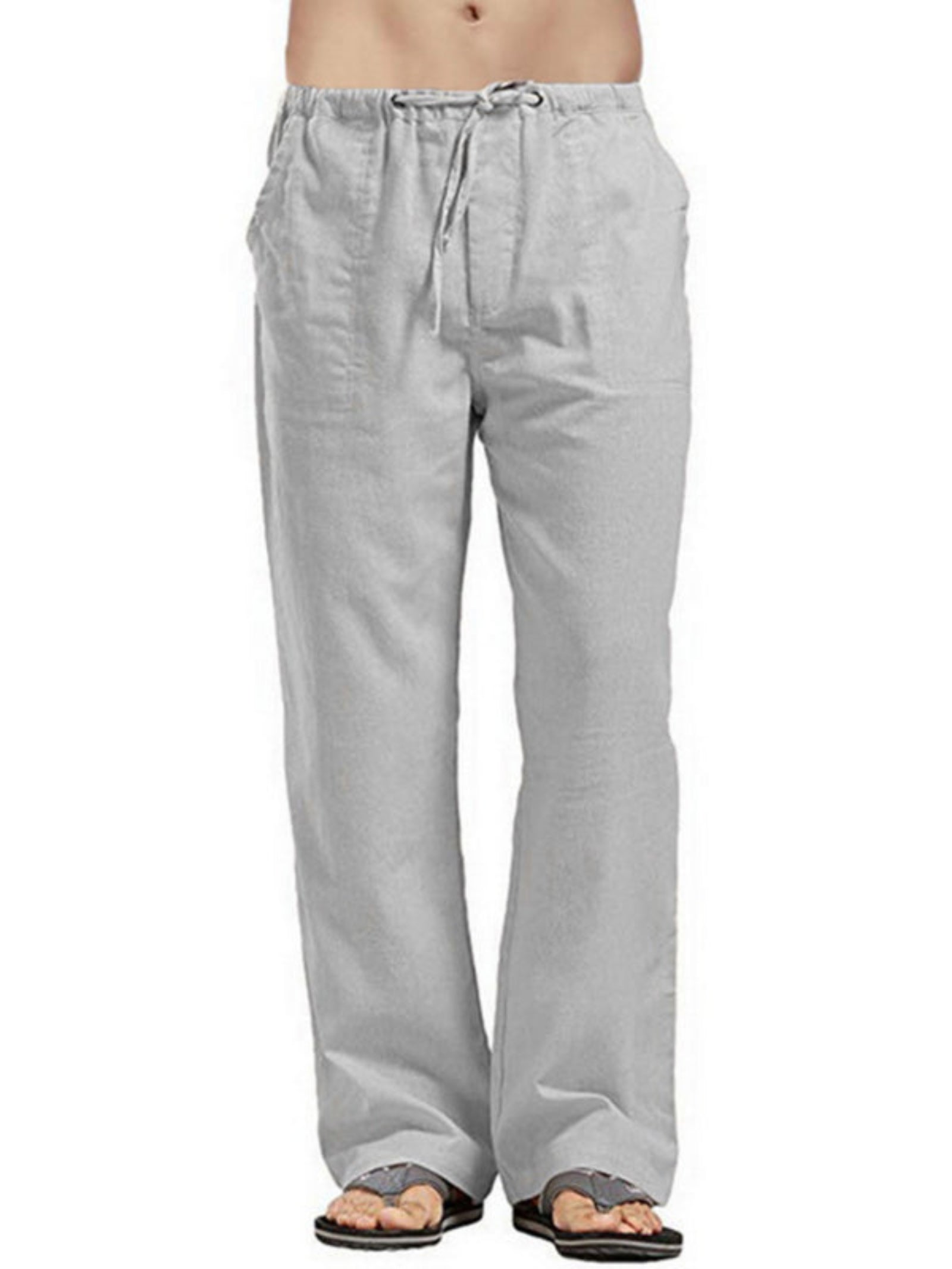 Woven Linen Casual Trousers