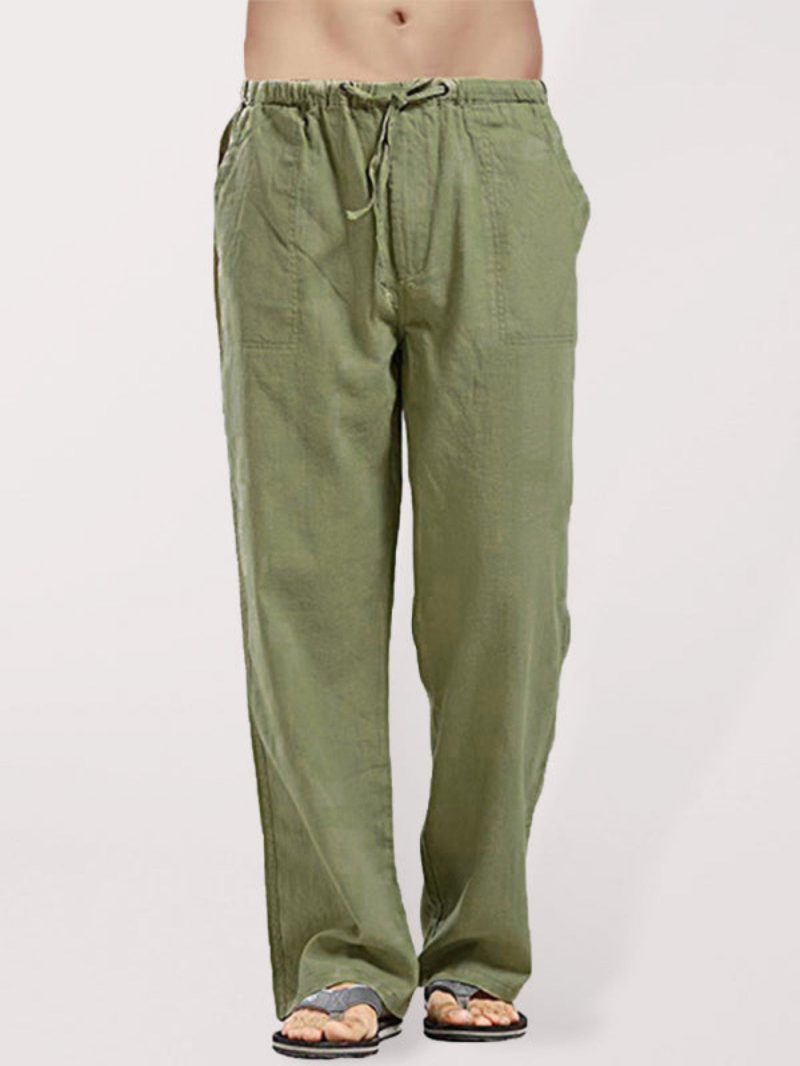 Woven Linen Casual Trousers