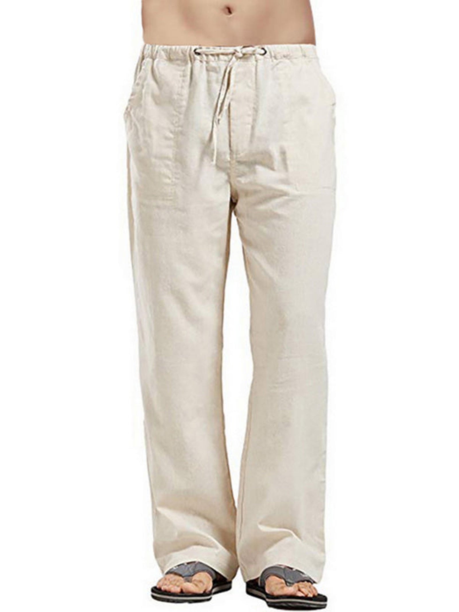 Woven Linen Casual Trousers