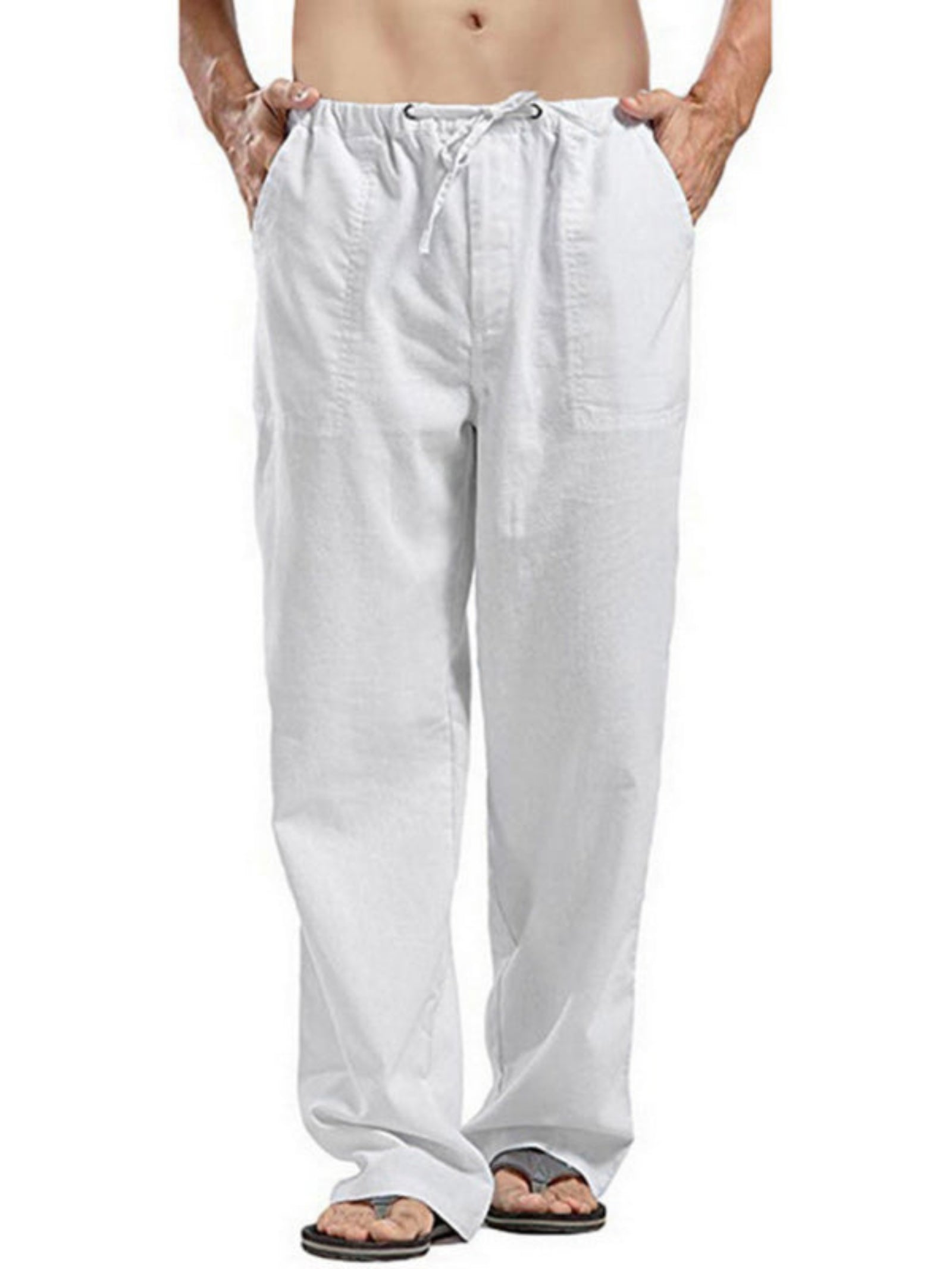 Woven Linen Casual Trousers