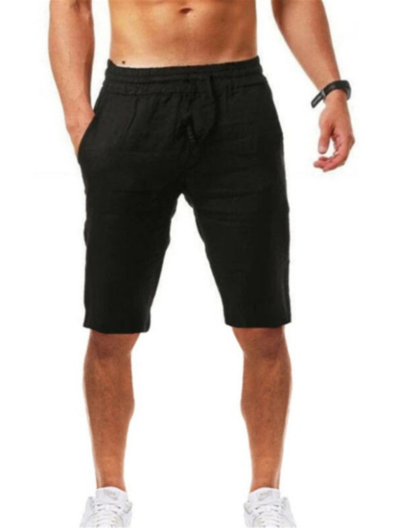 black shorts