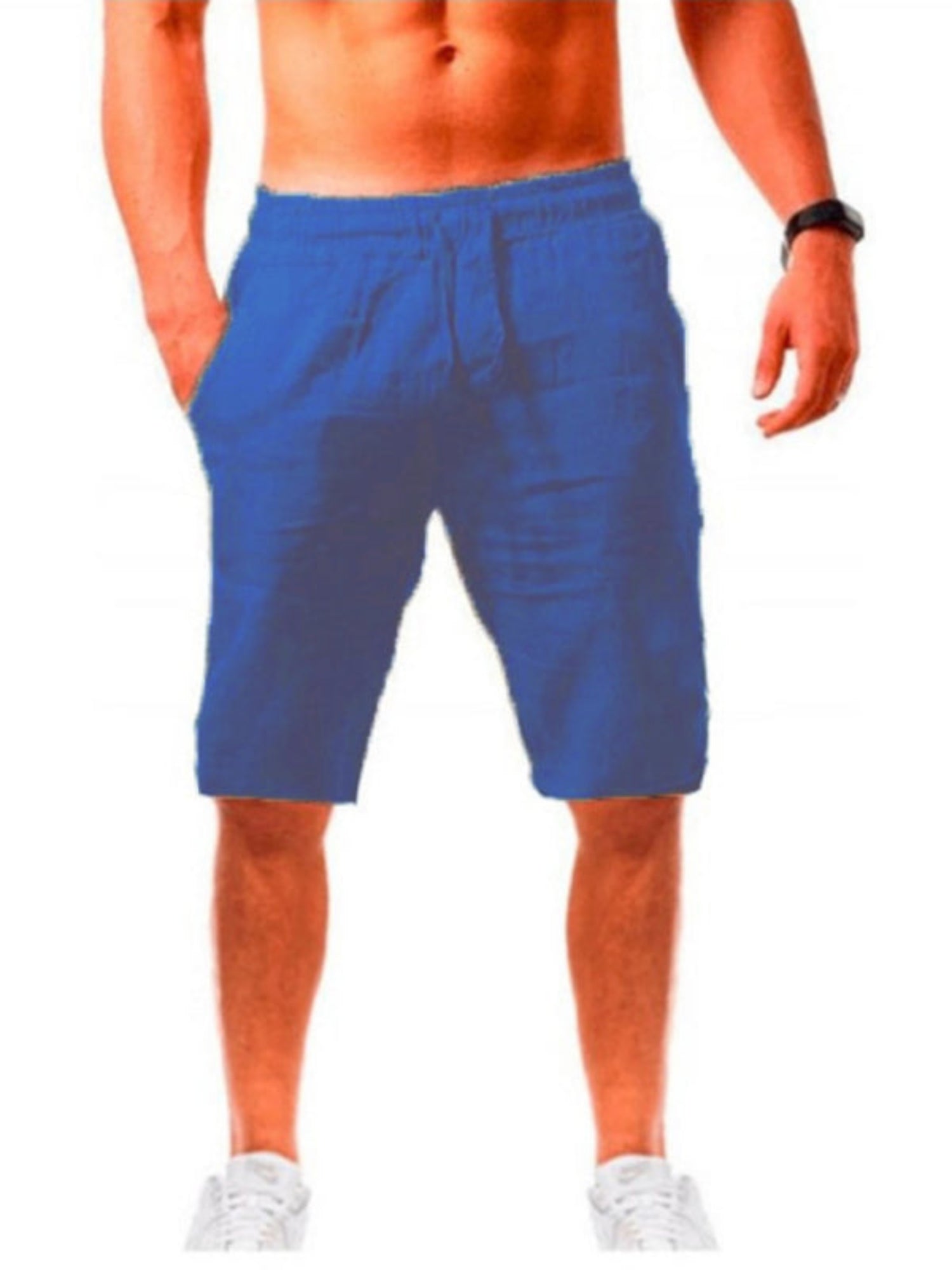 blue shorts