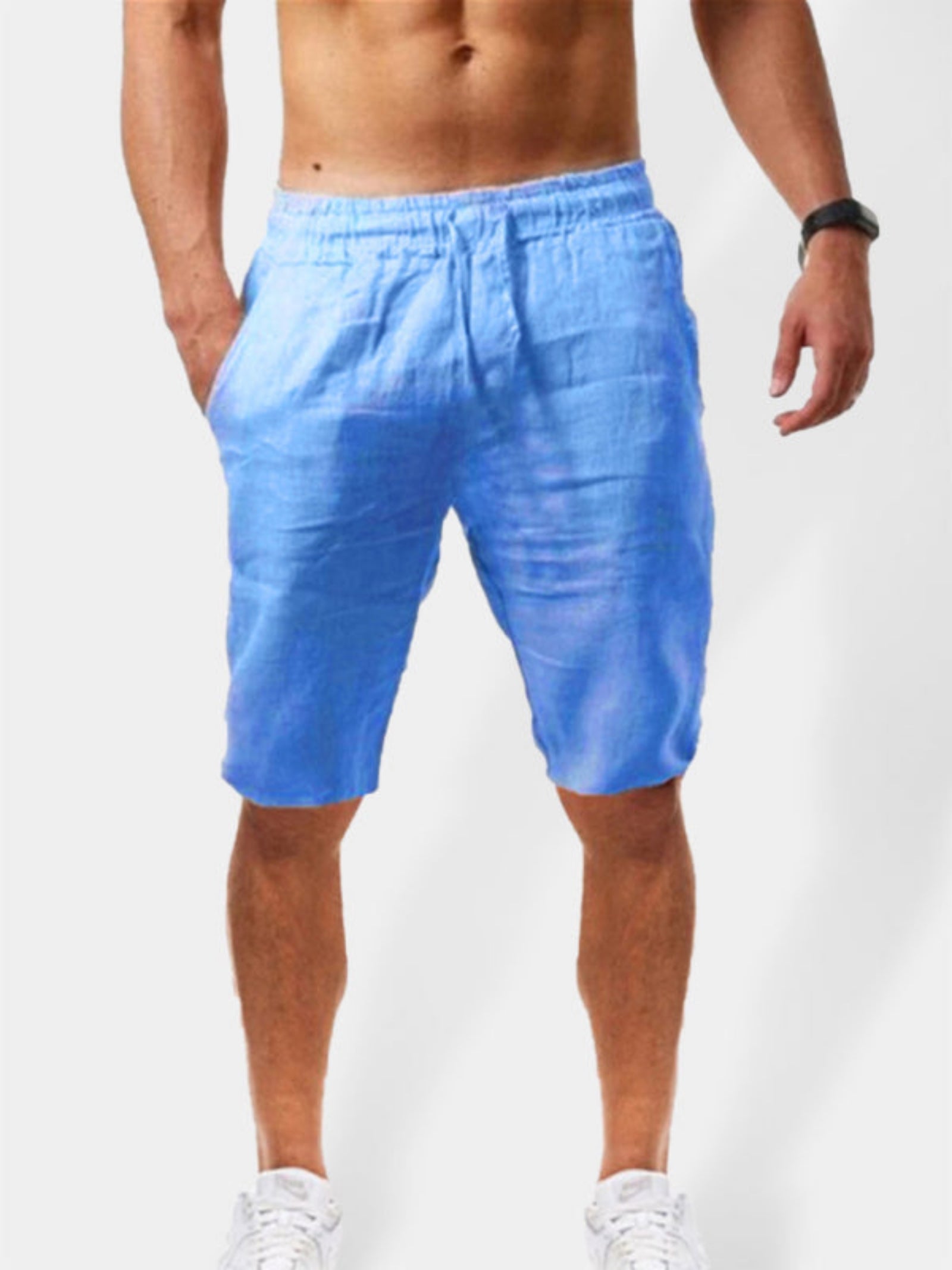 blue shorts