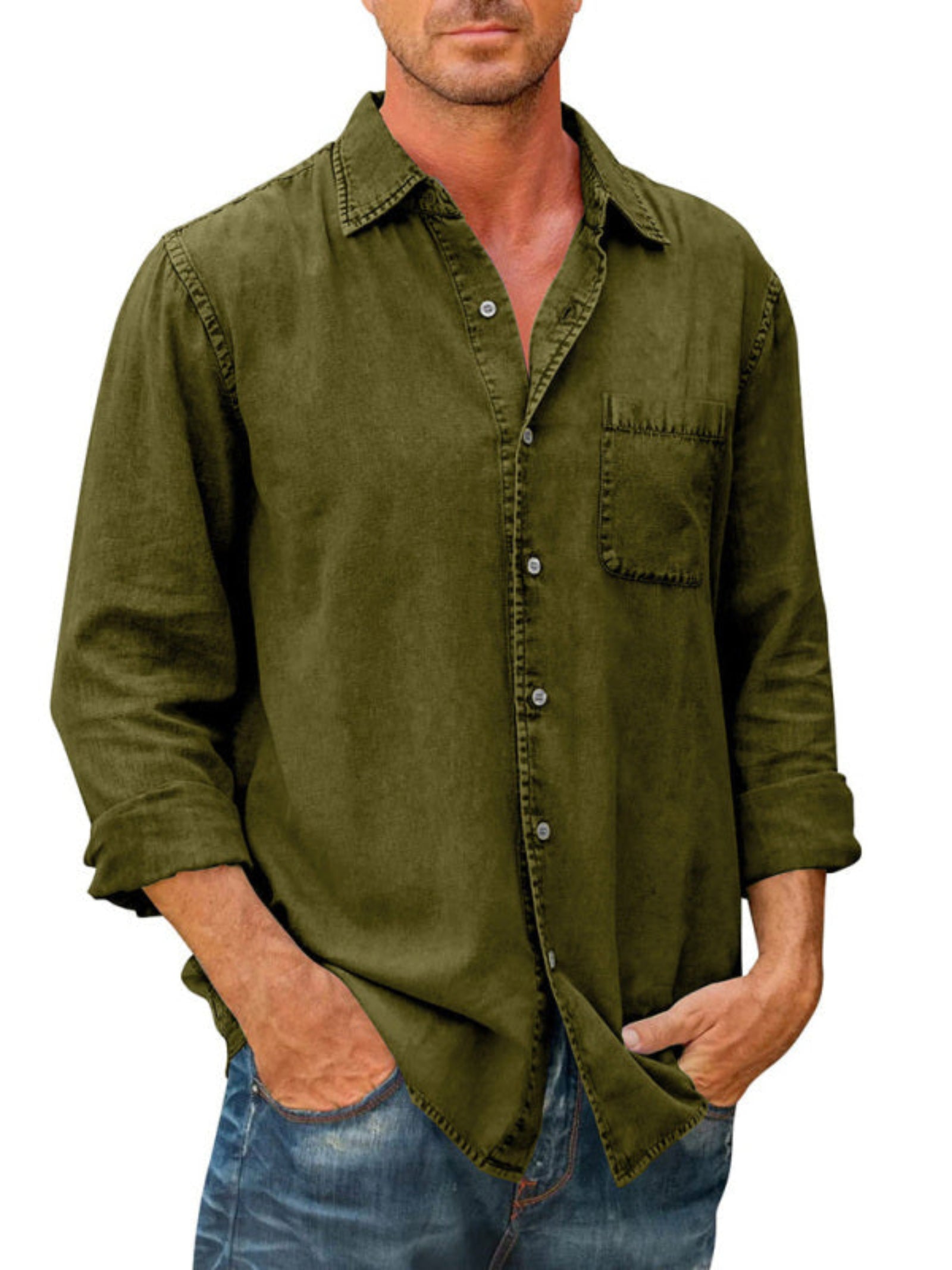 green long sleeve shirt