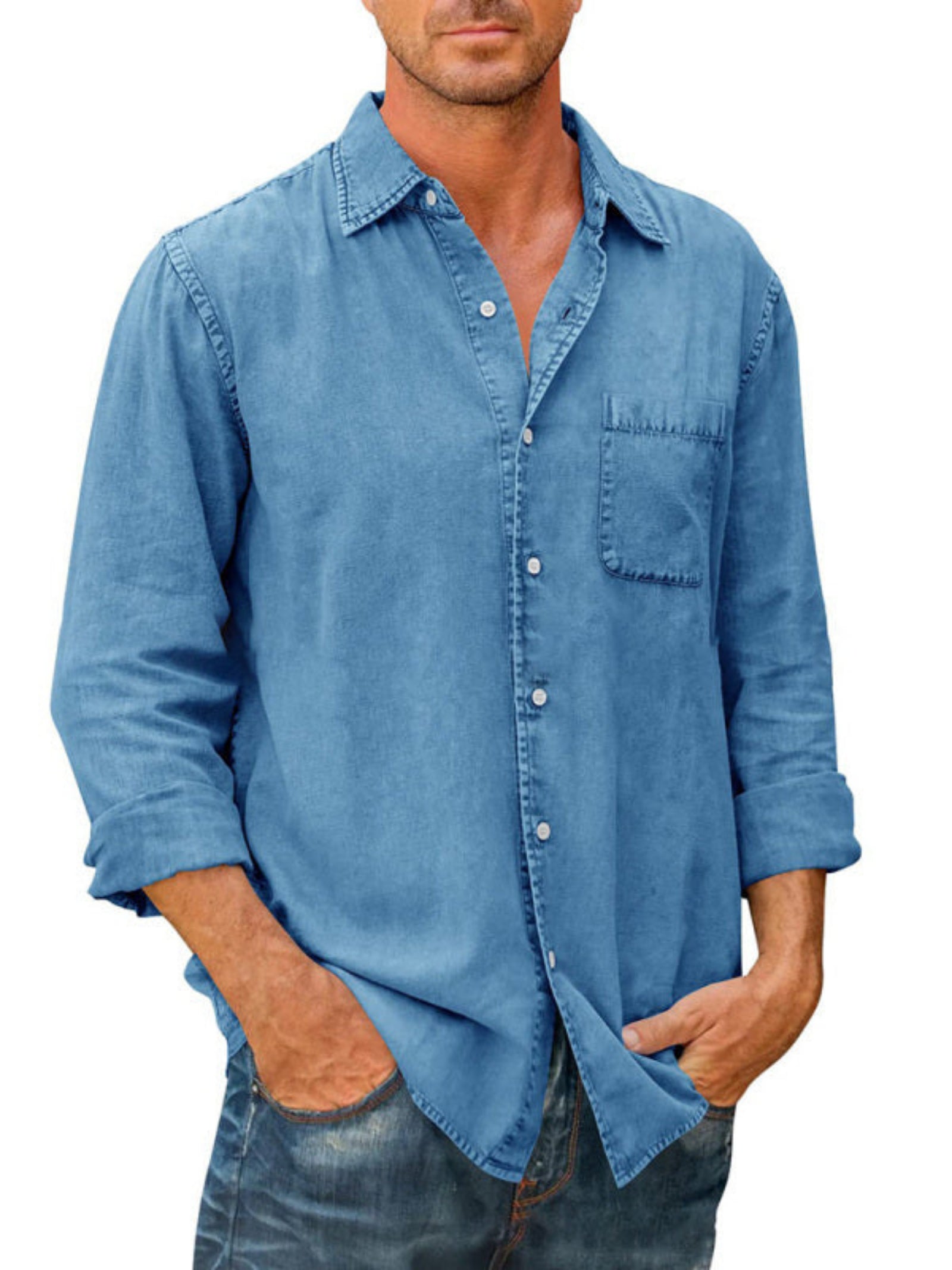 long sleeve jean shirt