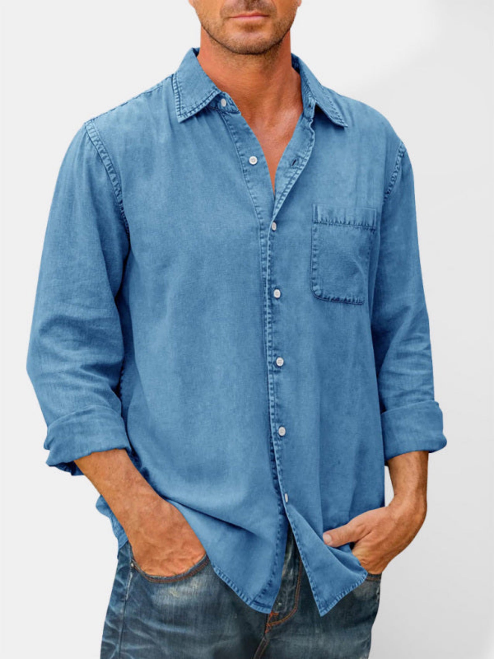 long sleeve jean shirt