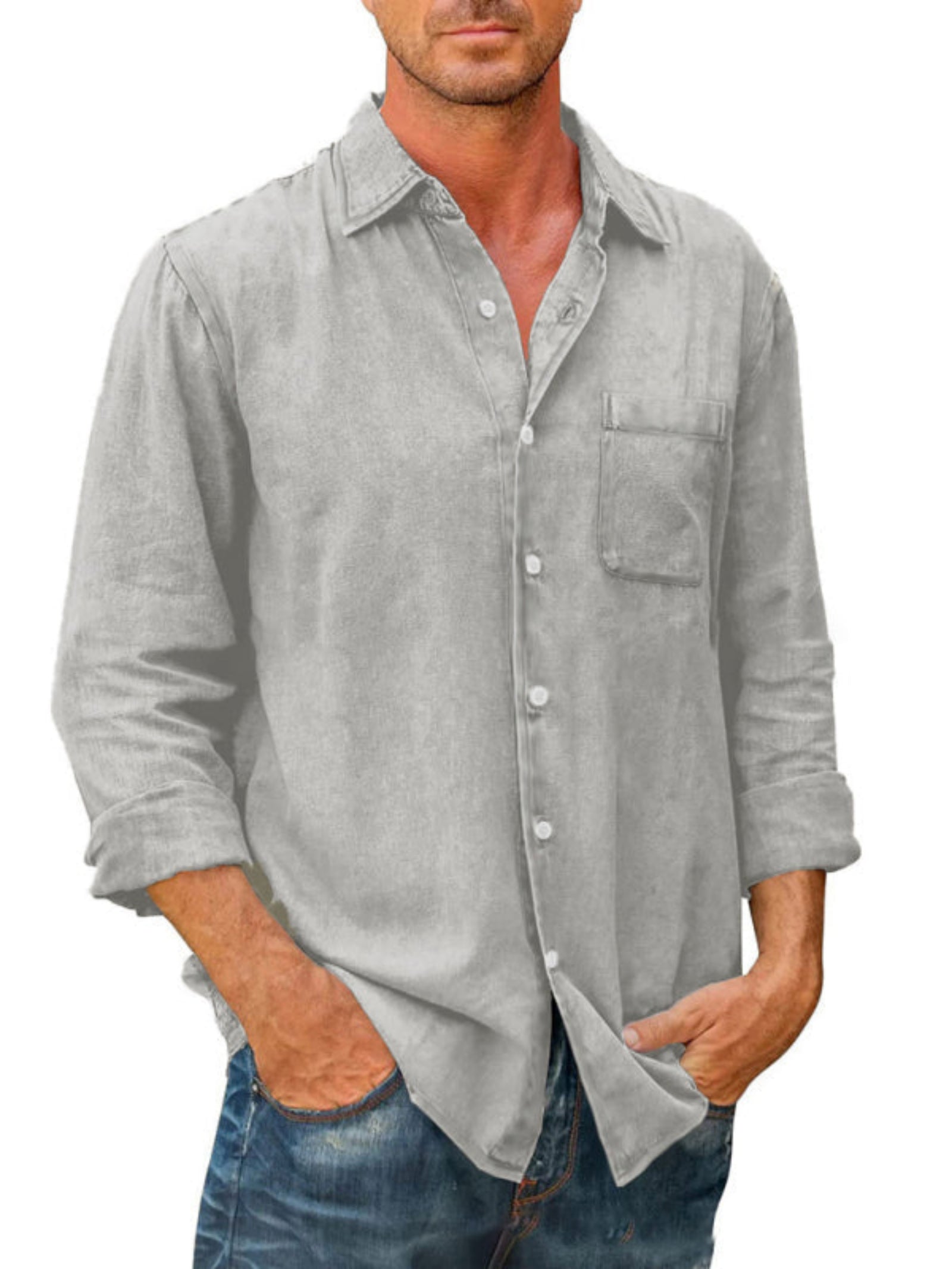 blue long sleeve shirt