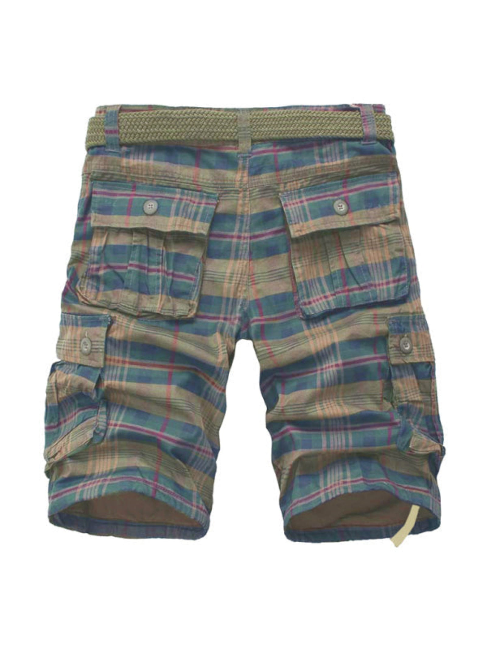 blue plaid shorts