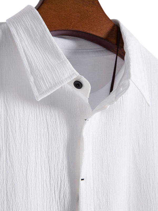 Loose Solid Color Button Cotton Linen Shirt