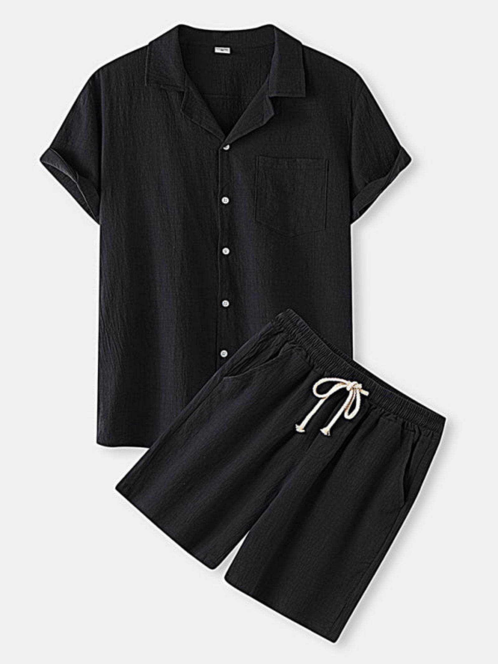 T-Shirt and Shorts Cotton Linen Casual Set