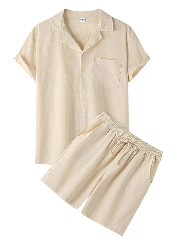 T-Shirt and Shorts Cotton Linen Casual Set