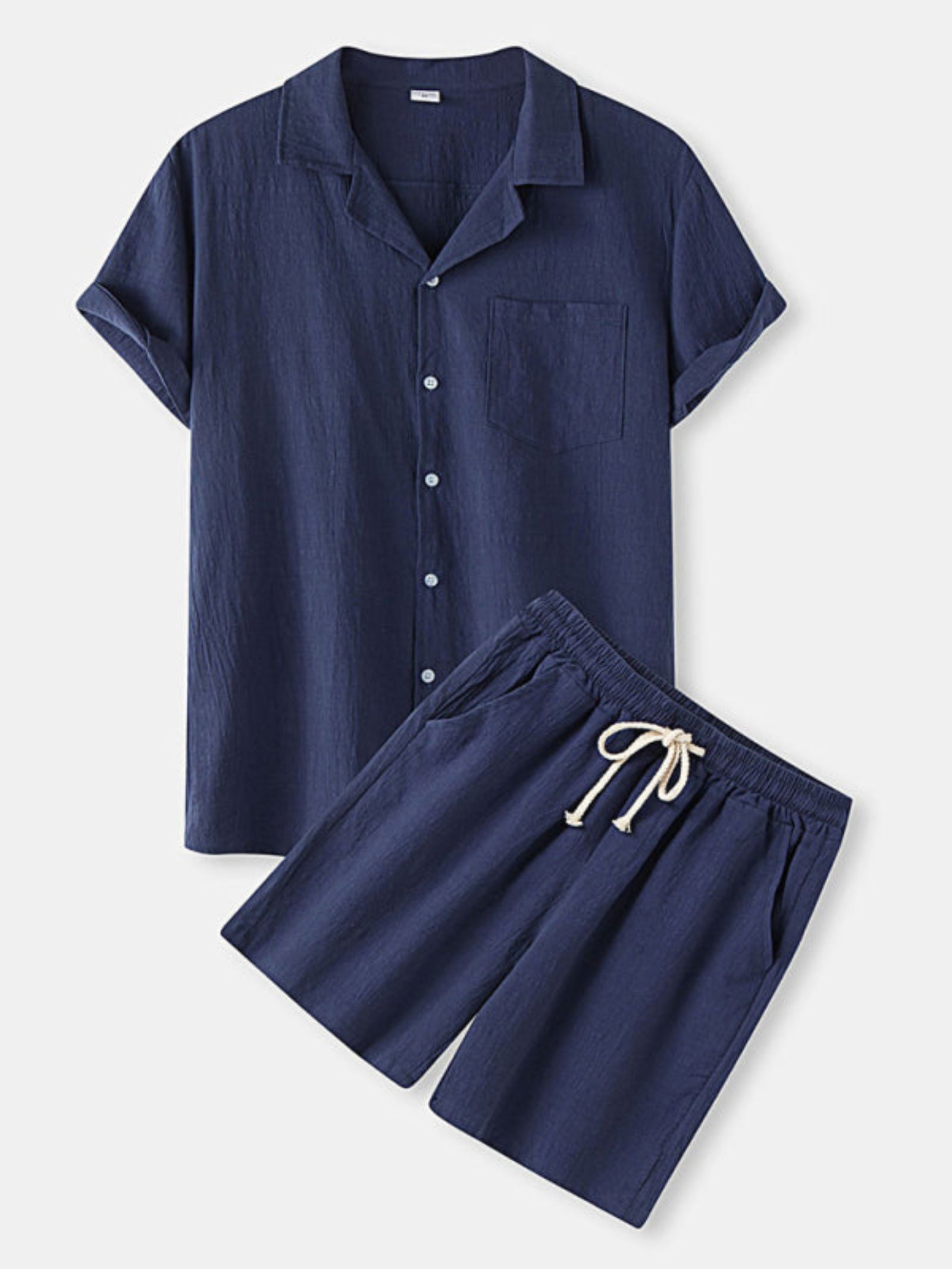 T-Shirt and Shorts Cotton Linen Casual Set