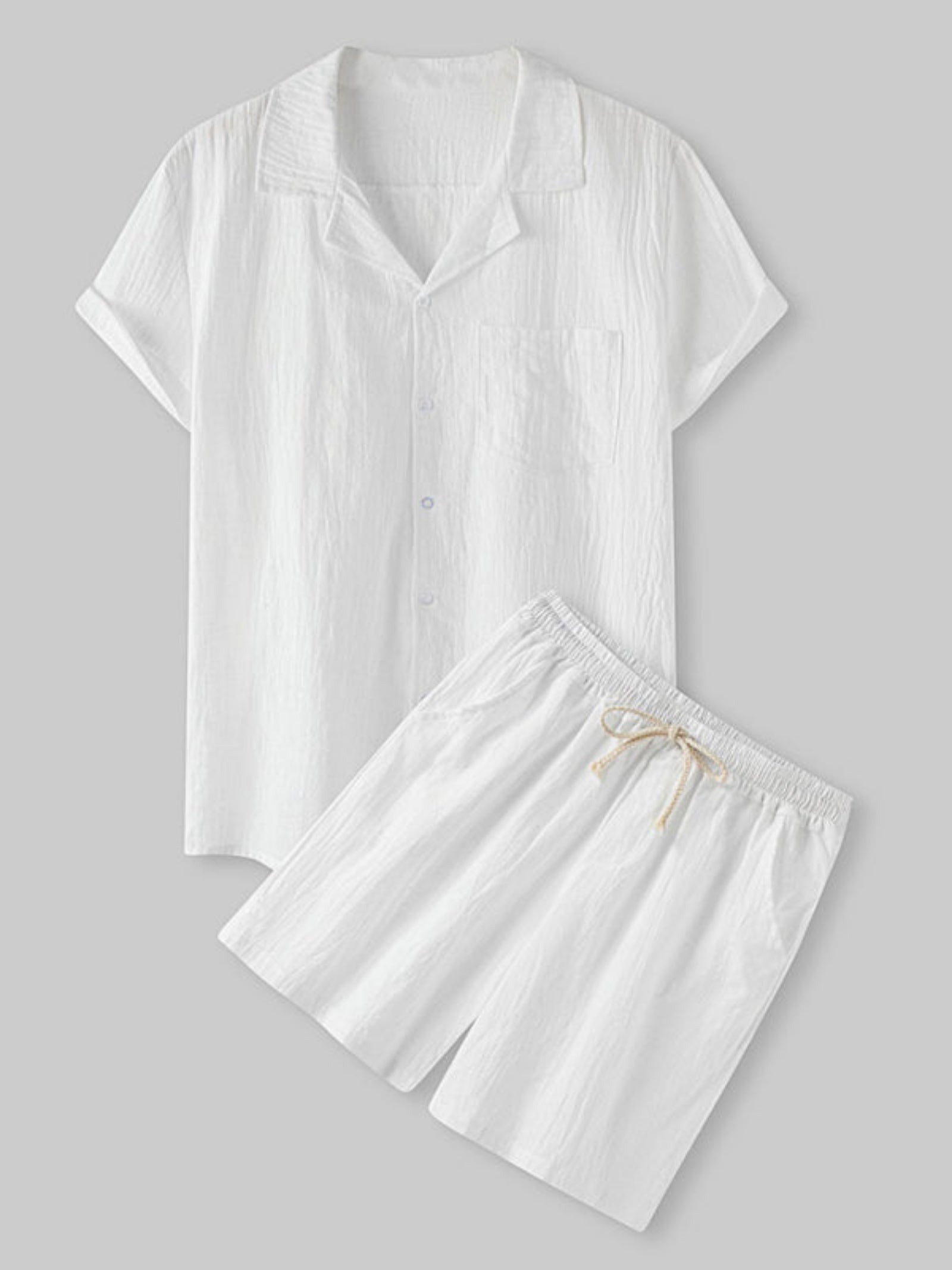 T-Shirt and Shorts Cotton Linen Casual Set