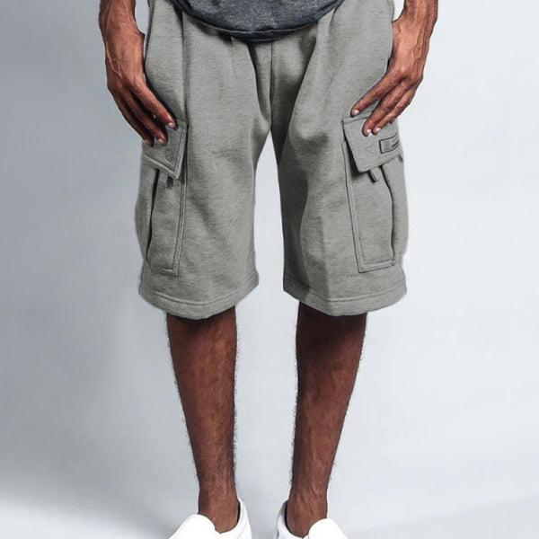 Five-Point Multi-Pocket Loose Straight-Leg Cargo Shorts