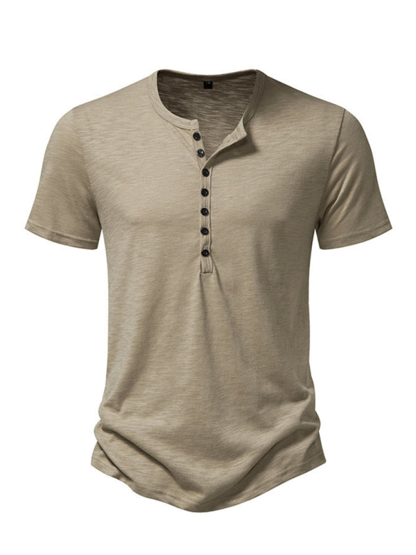 Basic Henley Short Sleeve T-Shirt