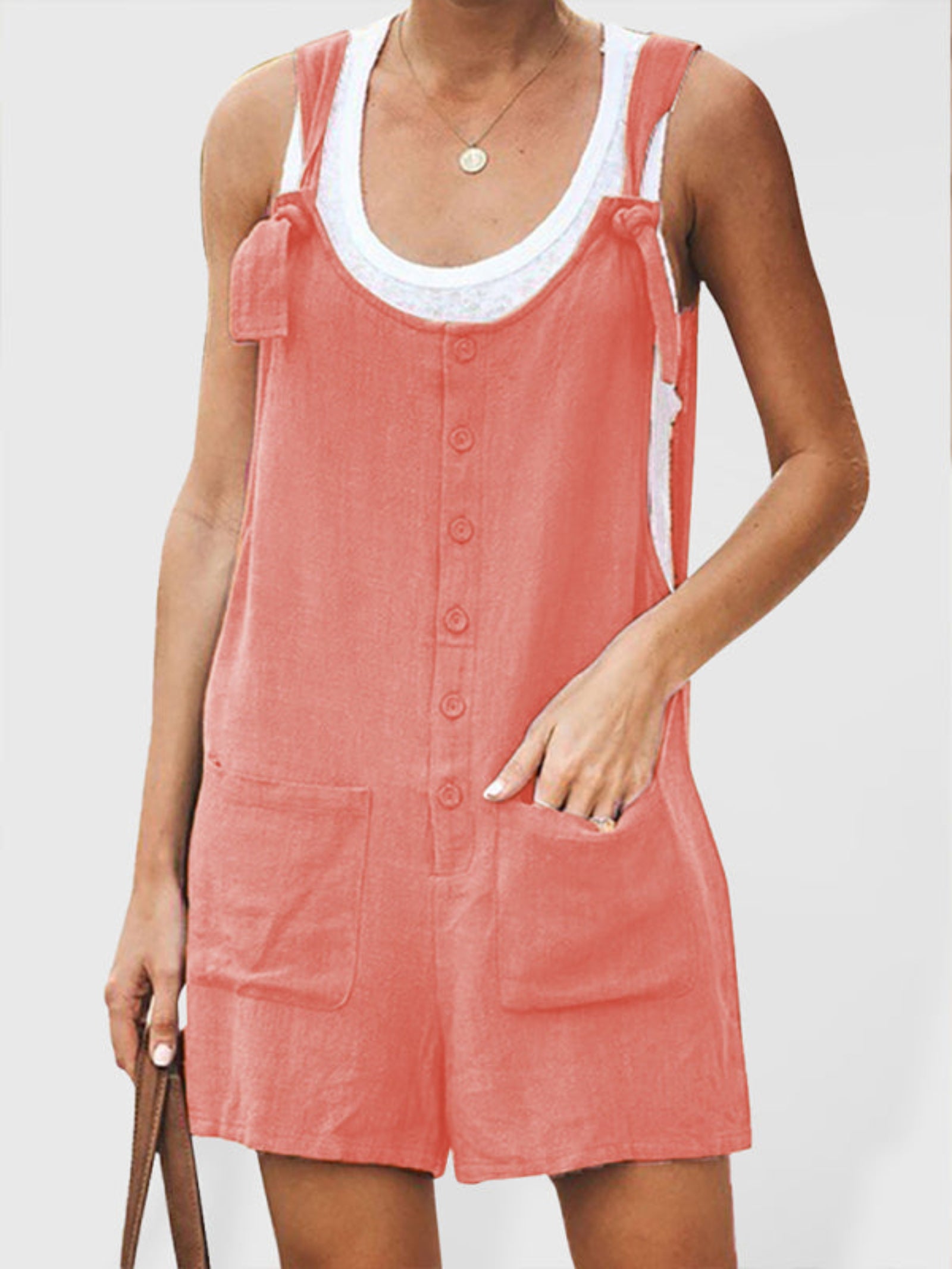 peach jumpsuit