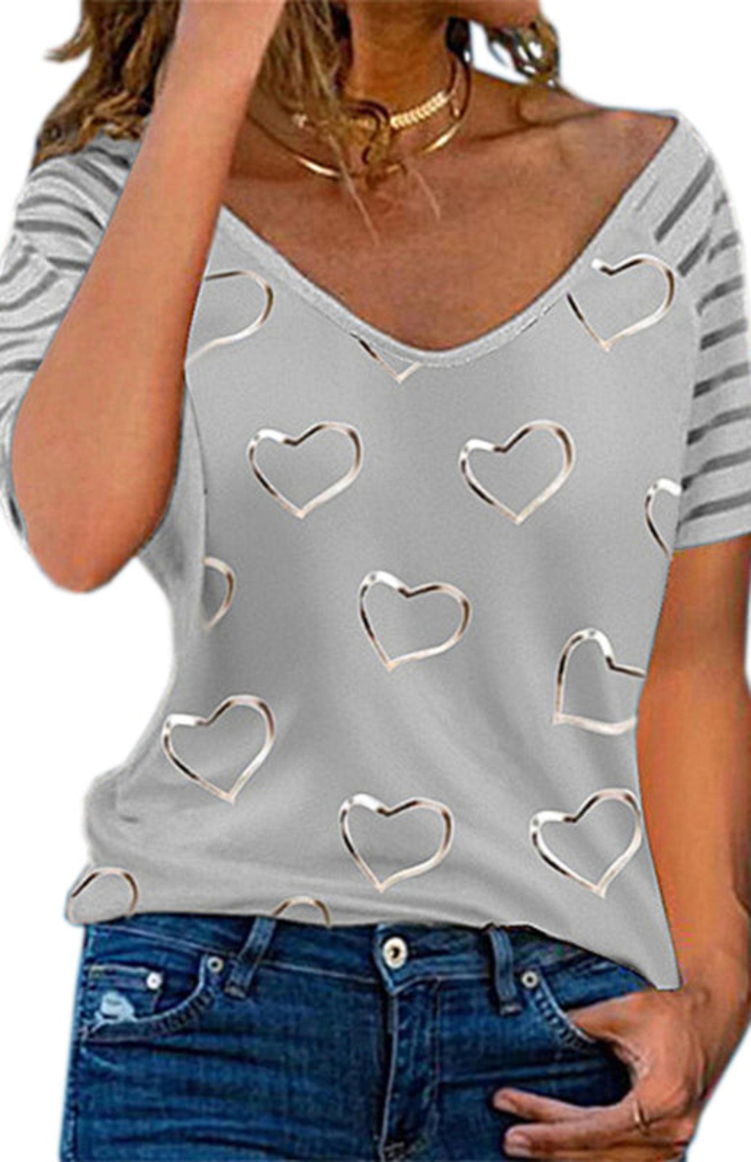 gray heart shirt