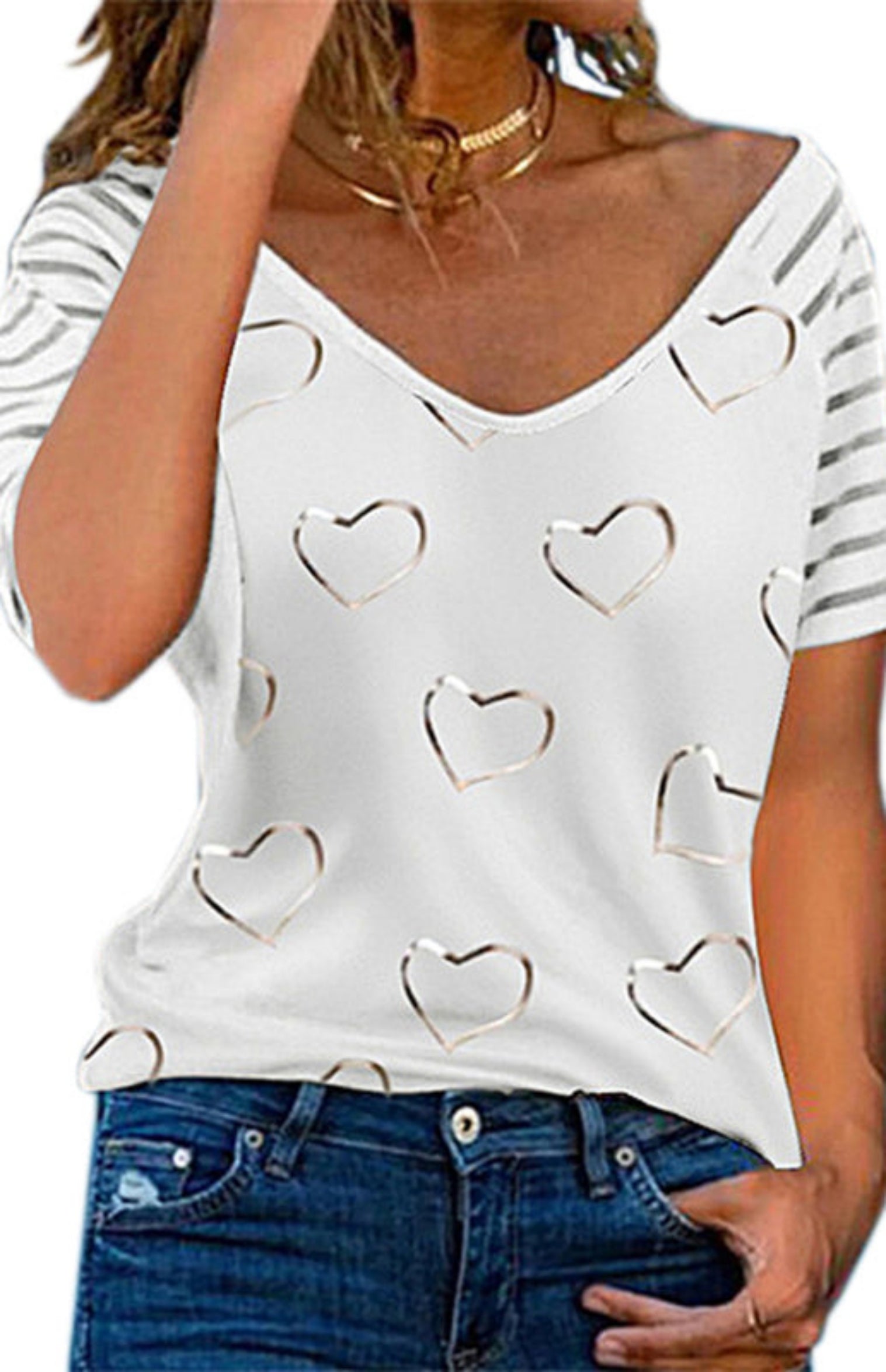 white heart shirt