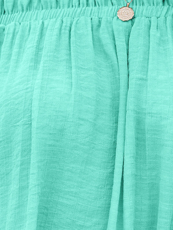 Slub Cotton Flared Sleeve Top