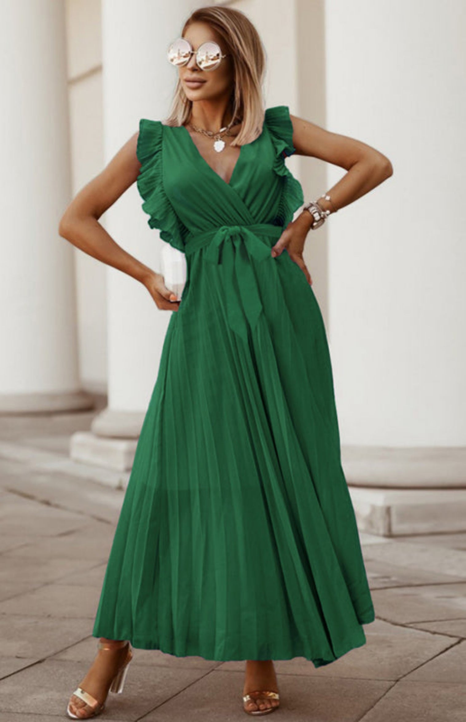 green dress