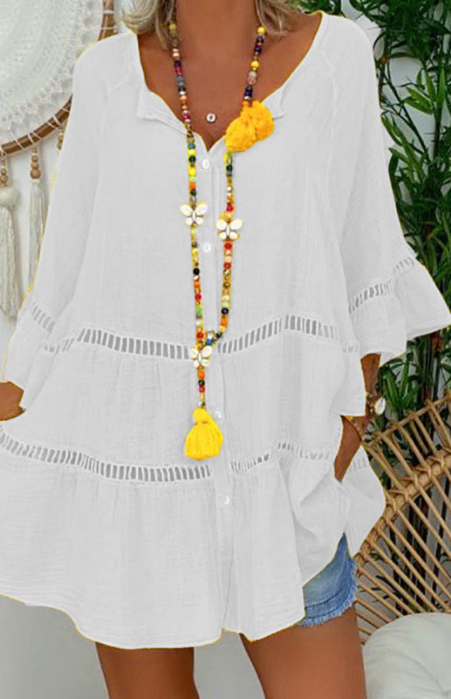 white swimsuit coverup