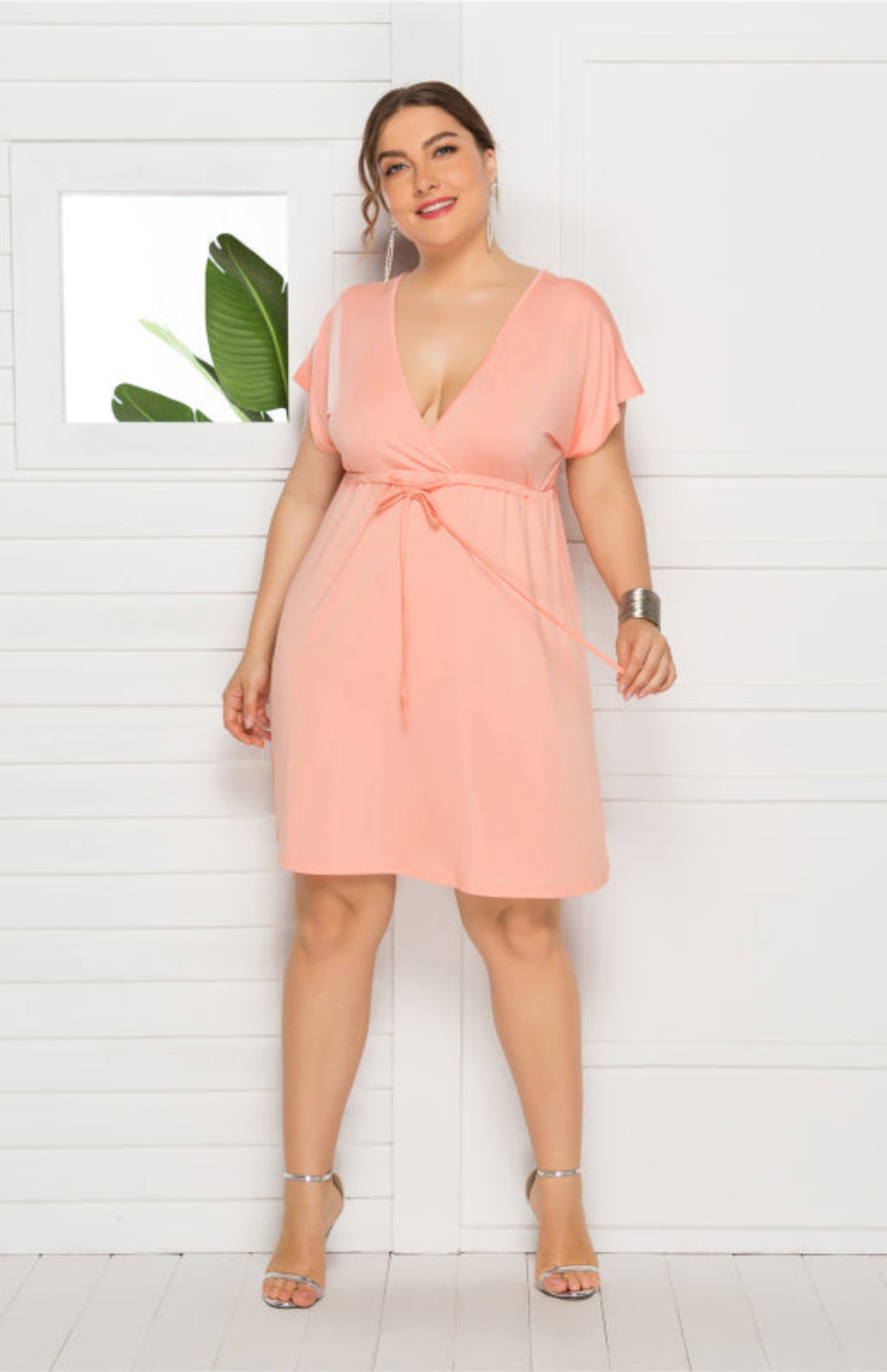 peach dress