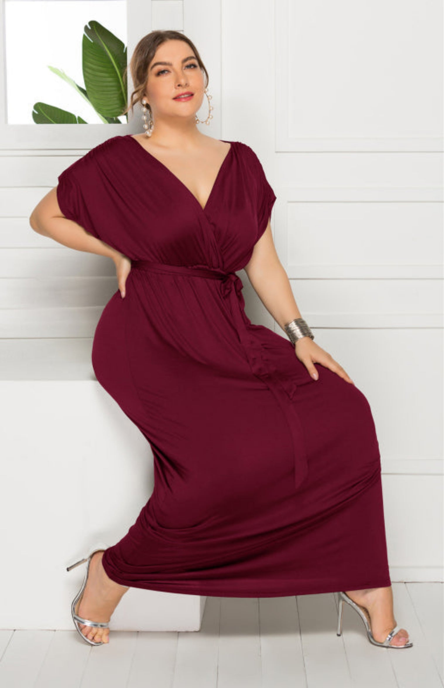 burgundy dress