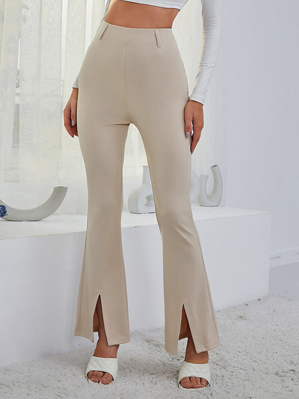 High Waist Thin Split Wide-Leg Pants