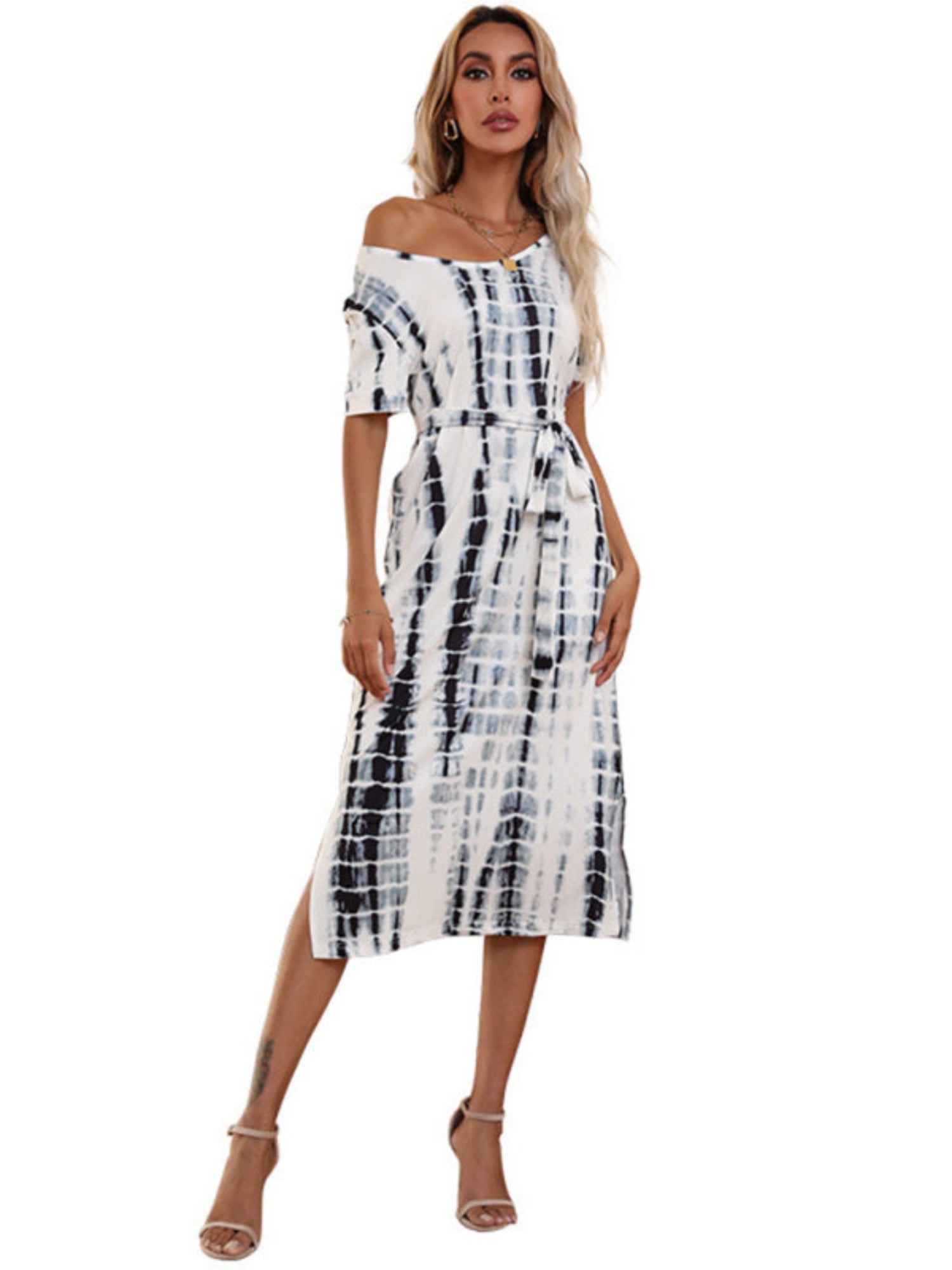 Tie-Dye Print Slim Fit Dress