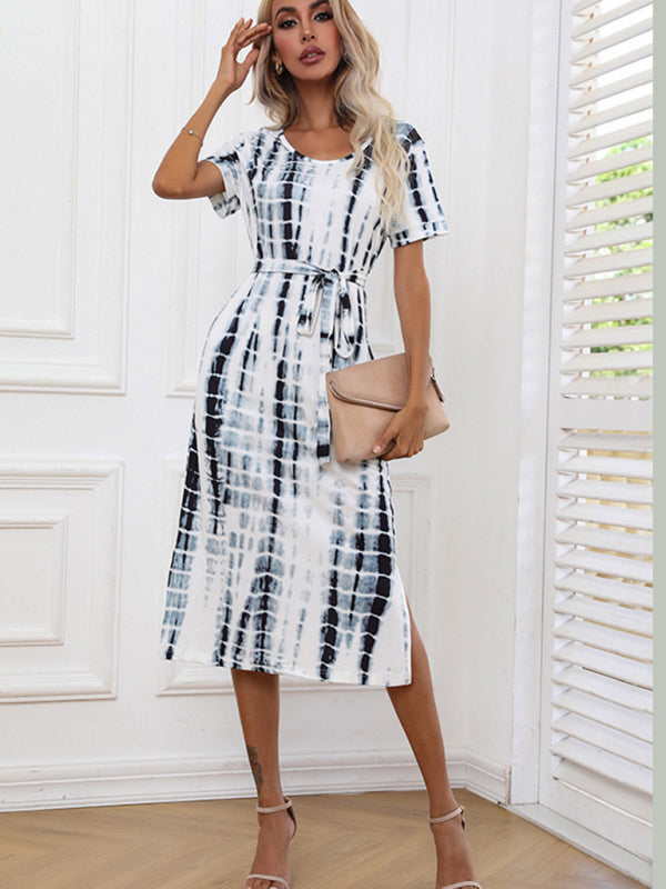 Tie-Dye Print Slim Fit Dress