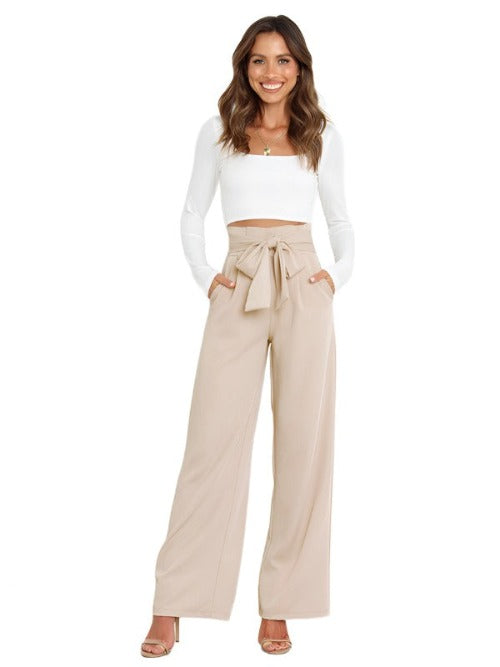 All-Matching Belted Wide-Leg Trousers
