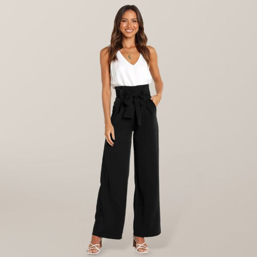 All-Matching Belted Wide-Leg Trousers