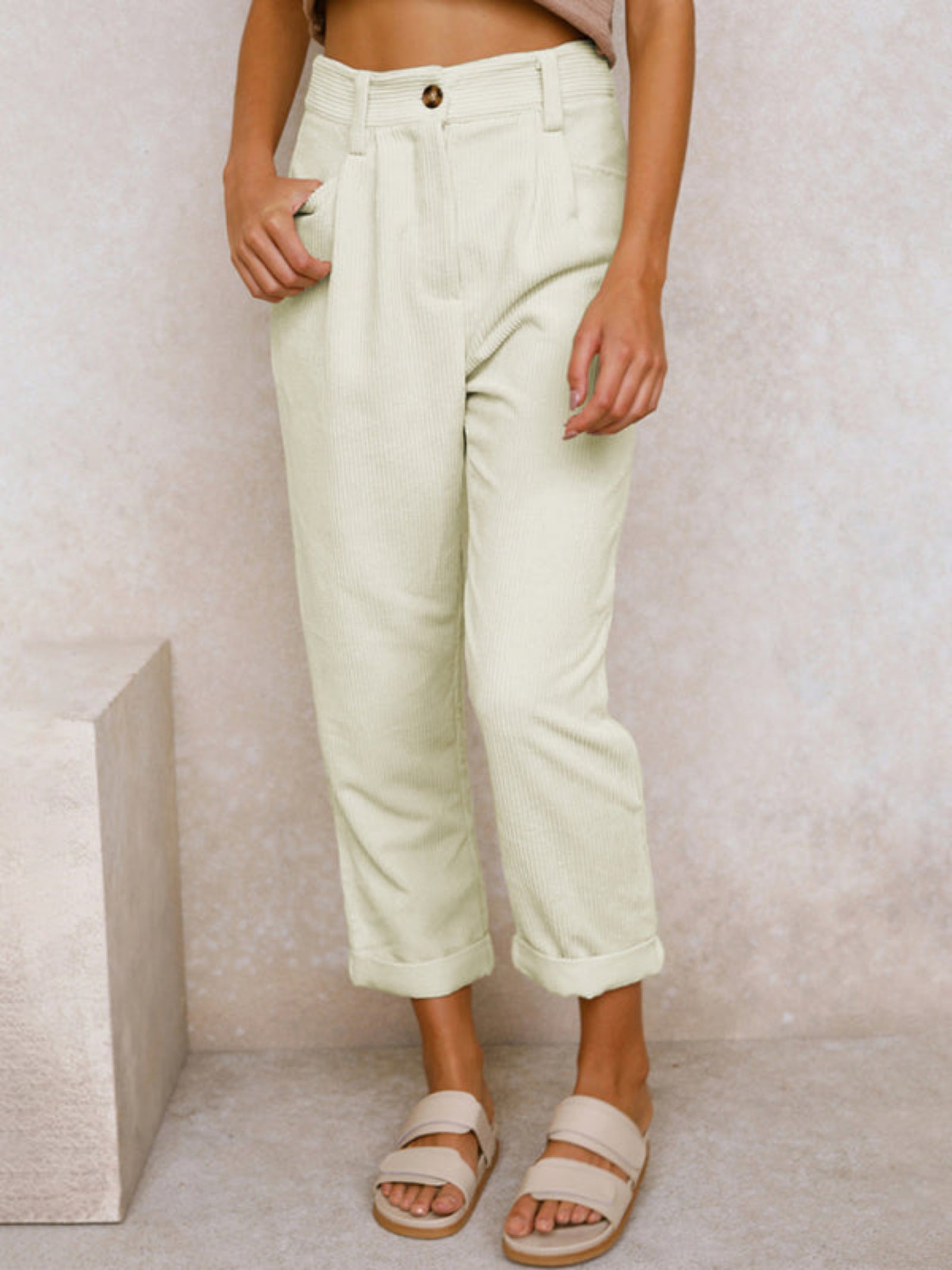 green pants