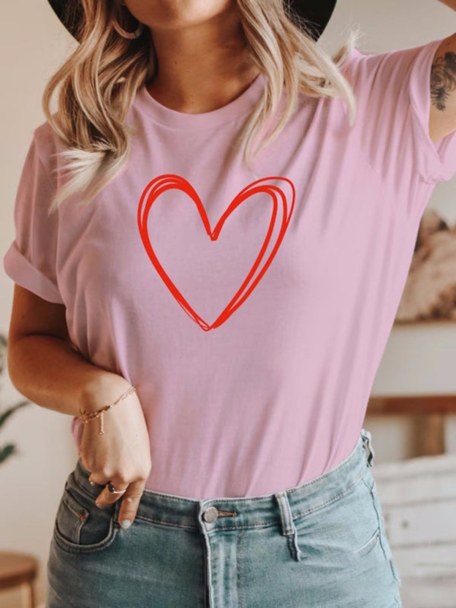 pink heart shirt