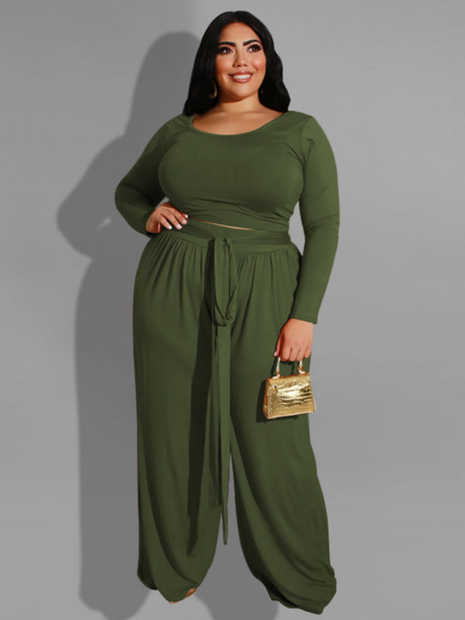 green jumpsuit