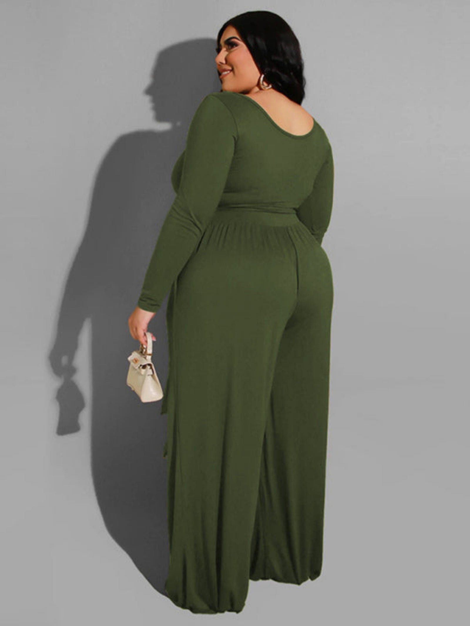 green jumpsuit