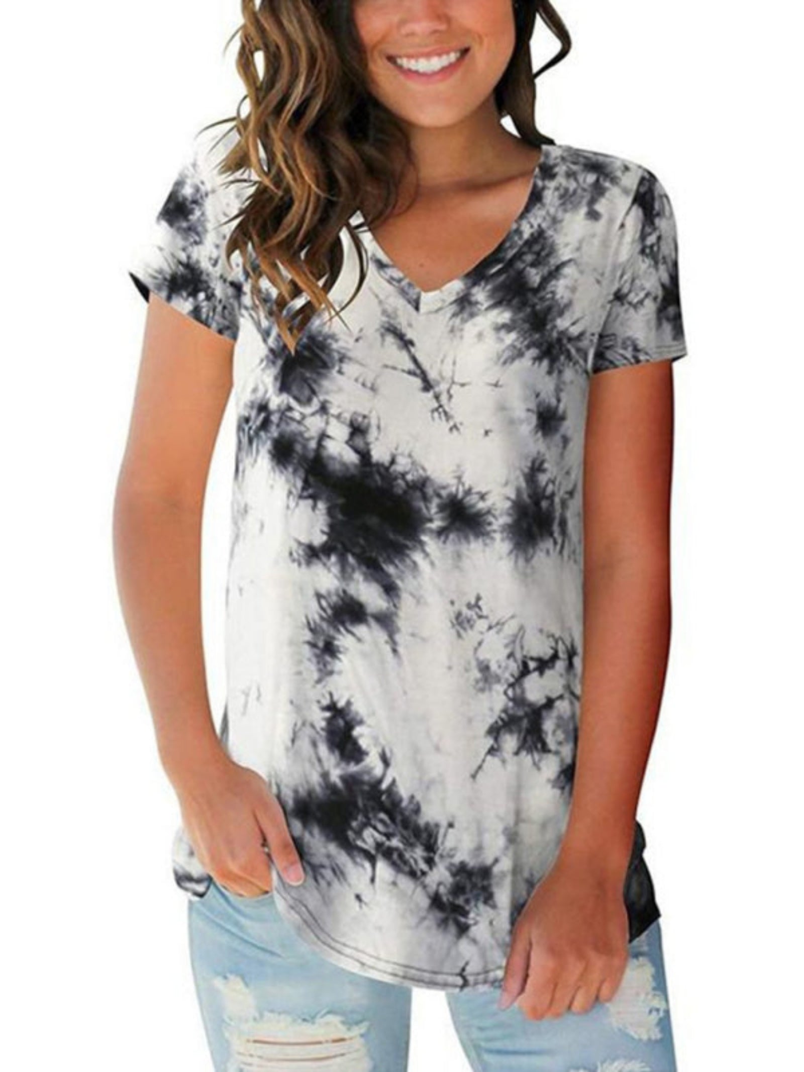 black and white tied dye