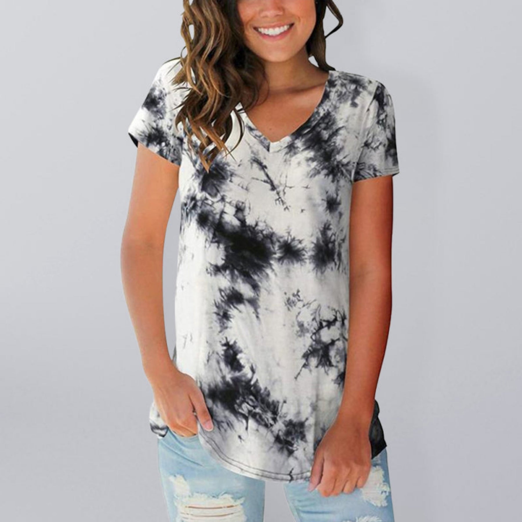 black and white tie dye