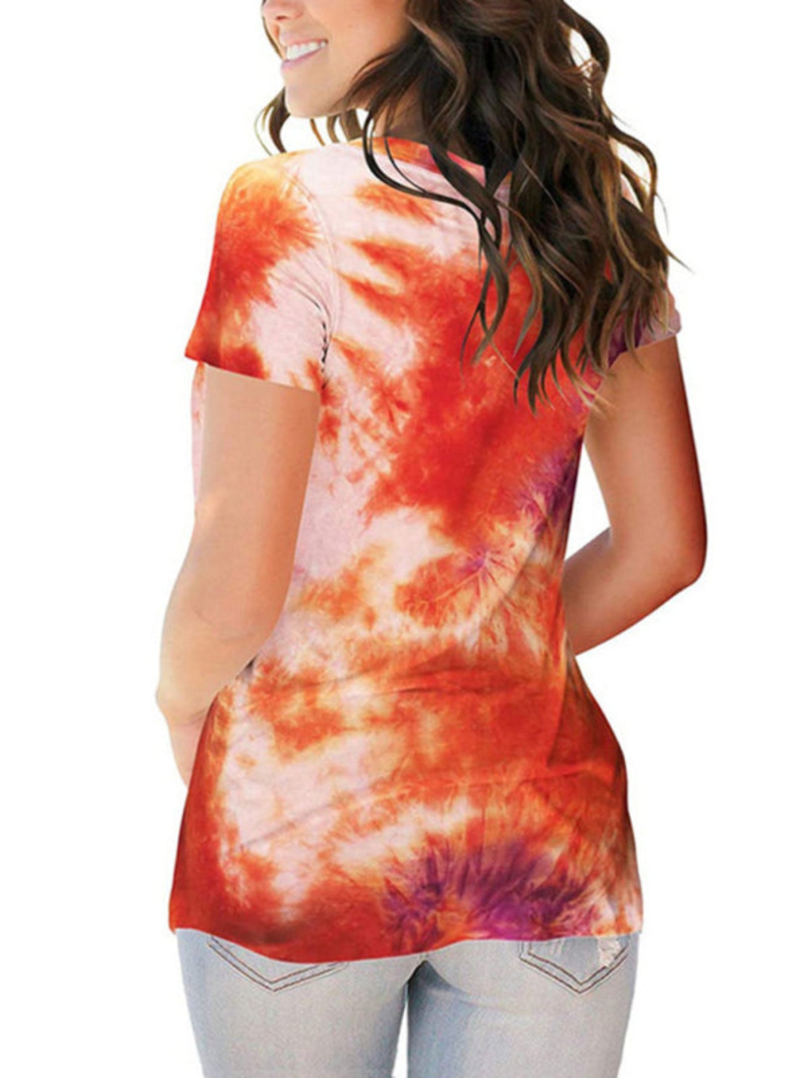 orange tie dyed shirt