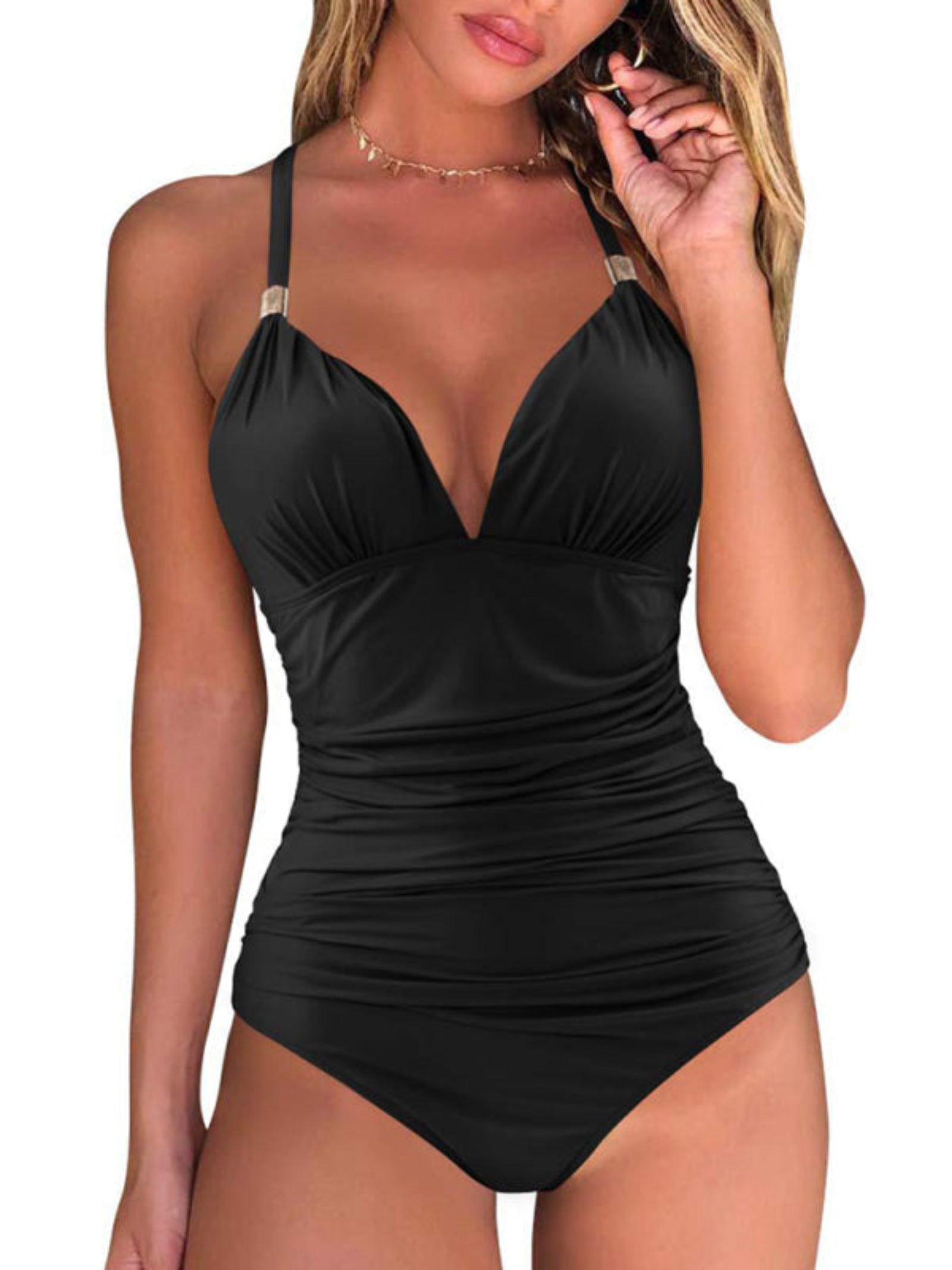 black swimsuit